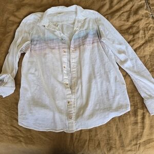 Marine Layer Cream Textured Shirt